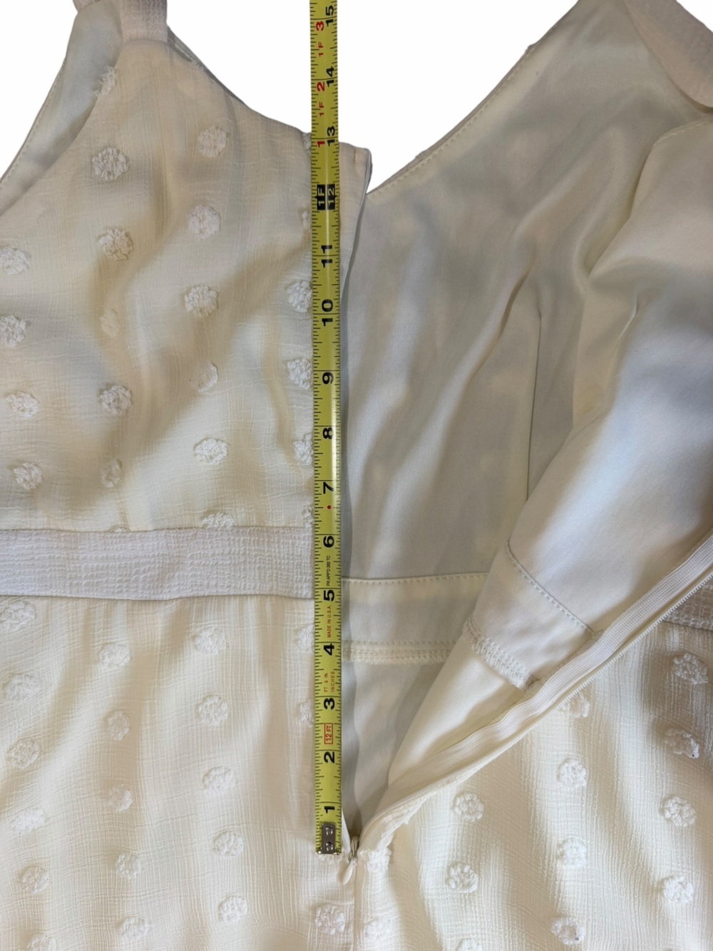 Listicle White Swiss‎ Dot Midi Dress – Fully Lined Cottagecore Sundress - Picture 8 of 11